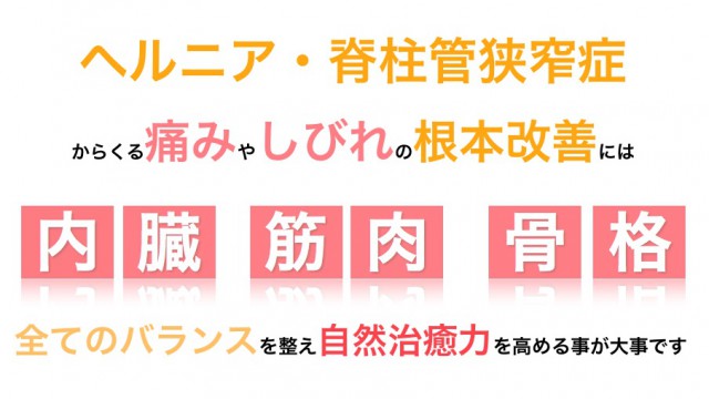 ヘルニア・脊柱管狭窄症の根本改善には全てのバランスが大事です。