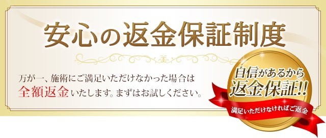 整体で効果を感じなかったら返金します。