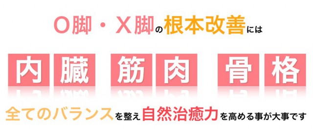 Ｏ脚・Ｘ脚の根本改善には全てのバランスが大事です。