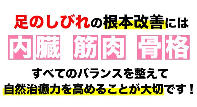 足のしびれの根本改善には全てのバランスが大事です。